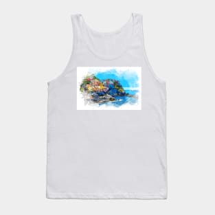 Cinque Terre Italy Liguria Italian Riviera coastline Tank Top